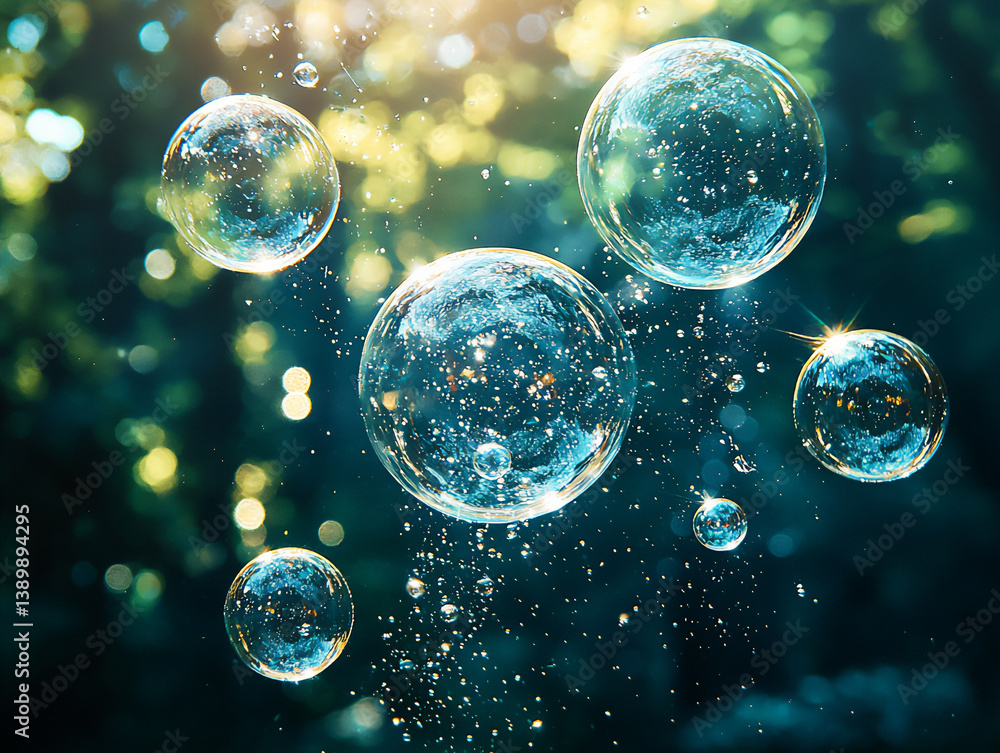 bubbles floating in sunlight, bubbles floating in sunlight,
