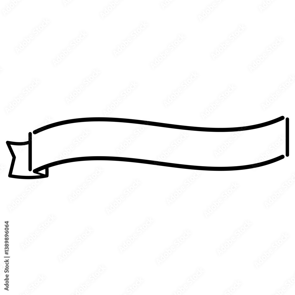 片側リボン_S字アーチ_ベクター素材_03 片側リボン_S字アーチ_ベクター素材_03