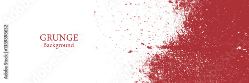 Grunge red paint splatter texture on white background, with a dynamic and artistic brushstroke effect