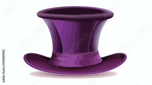 Elegant Purple Top Hat Over White Background Vector Illustration for Formal Events and Celebrations