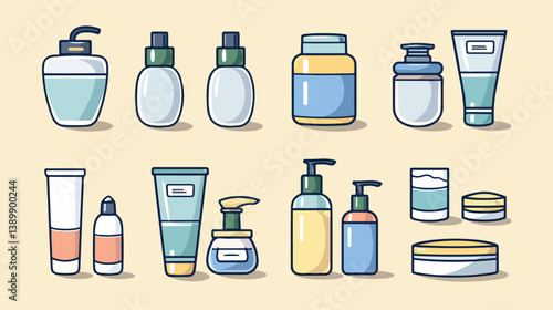 Professional Set of Skin Care Icons Vector Illustration Design for Beauty and Healthcare Concepts