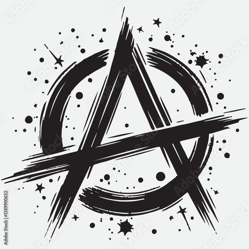 Hand drawn flat design anarchy symbol