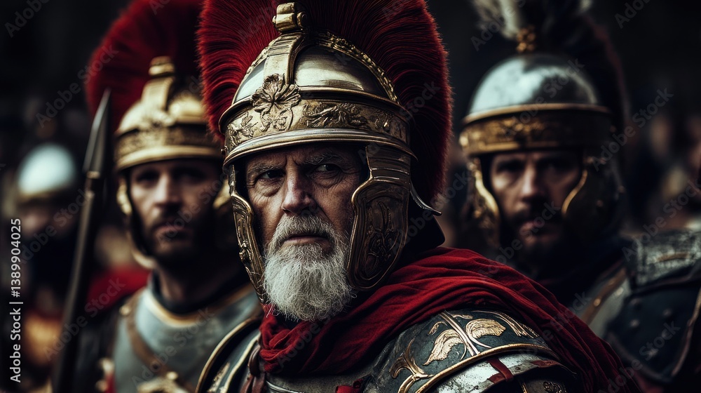 Obraz premium Roman Centurion: A Powerful Portrait of a Roman Soldier