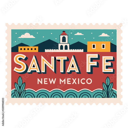 Santa Fe Postage Stamp Vector