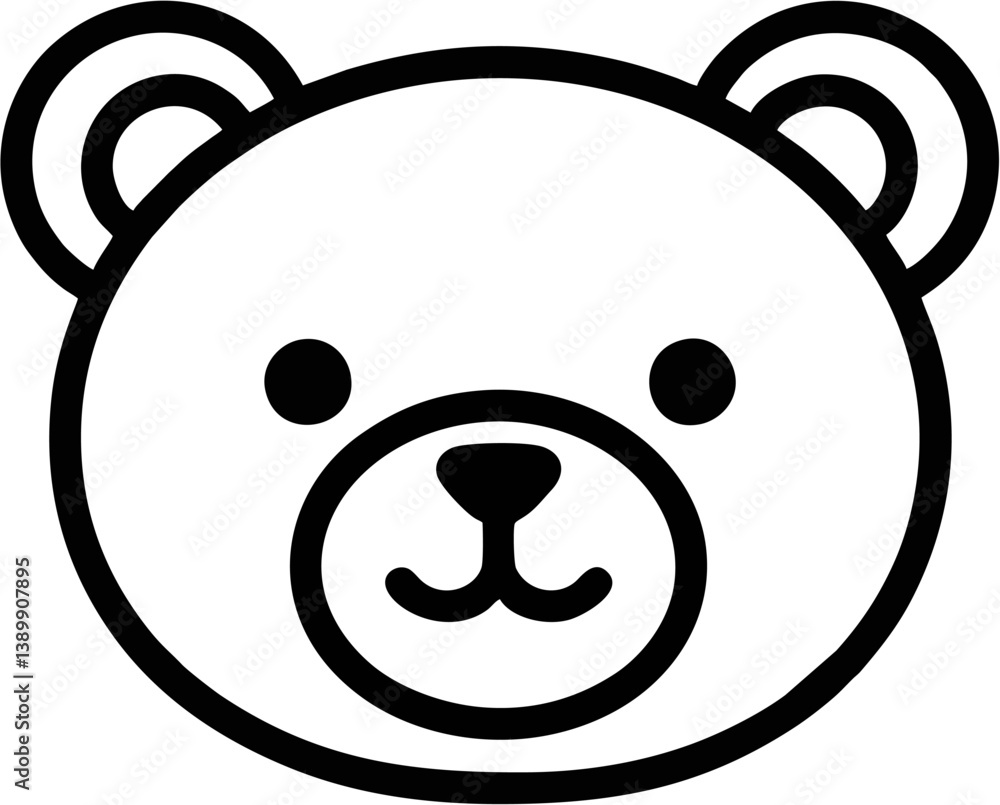 Cute baby bear cartoon vector illustration icon with a happy smile Cute baby bear cartoon vector illustration icon with a happy smile