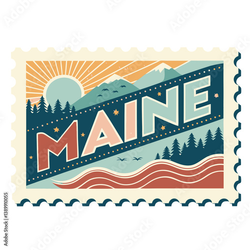 Maine Postage Stamp