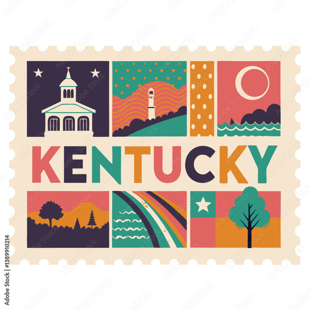 Fototapeta premium Kentucky Postage Stamp