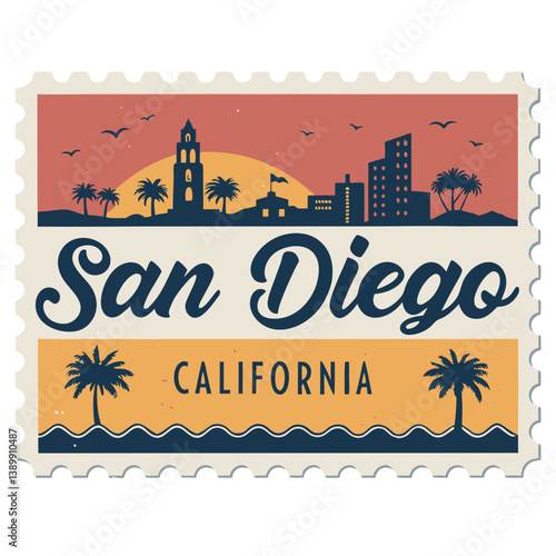 San Diego California Postage STamp