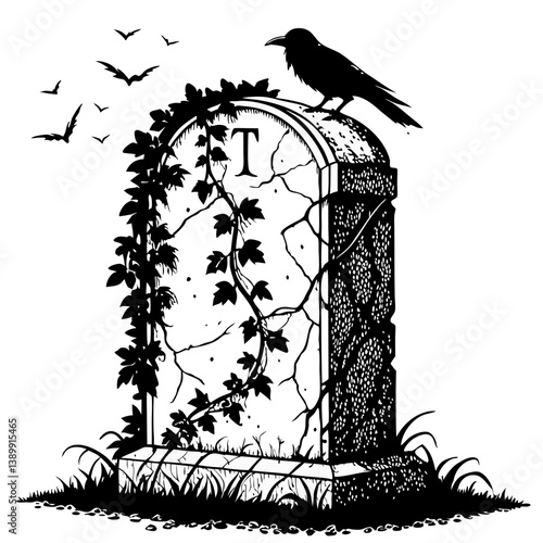spooky halloween gravestone 