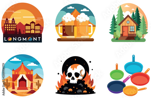 Camping Evening. A Bundle of Cozy and Sweet Collection Stickers