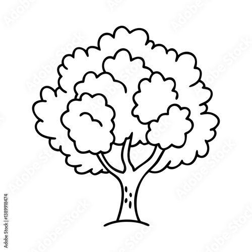 beech tree icon, beech tree line art - simple line art of beech tree, perfect for beech tree logos and icons