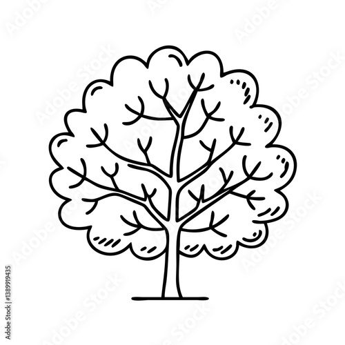 elm tree icon, elm tree line art - simple line art of elm tree, perfect for elm tree logos and icons