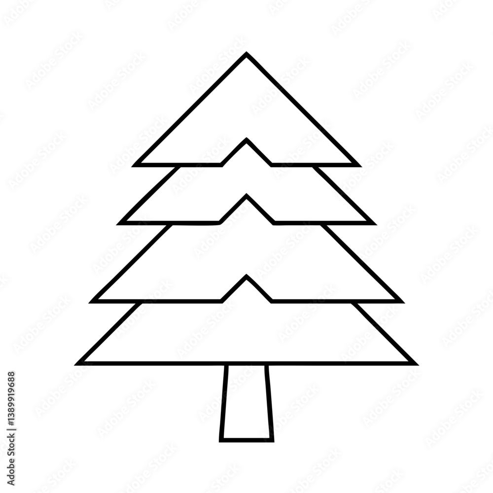 fir tree icon, fir tree line art - simple line art of fir tree, perfect for fir tree logos and icons fir tree icon, fir tree line art - simple line art of fir tree, perfect for fir tree logos and icons