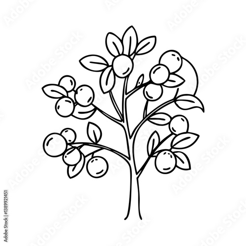 plum tree icon, plum tree line art - simple line art of plum tree, perfect for plum tree logos and icons