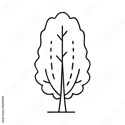 poplar tree icon, poplar tree line art - simple line art of poplar tree, perfect for poplar tree logos and icons