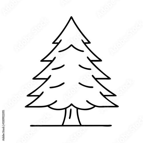 spruce tree icon, spruce tree line art - simple line art of spruce tree, perfect for spruce tree logos and icons