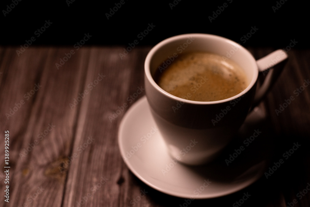 Fototapeta premium A cup of coffee on the table. A cup of coffee on a background. Coffee background