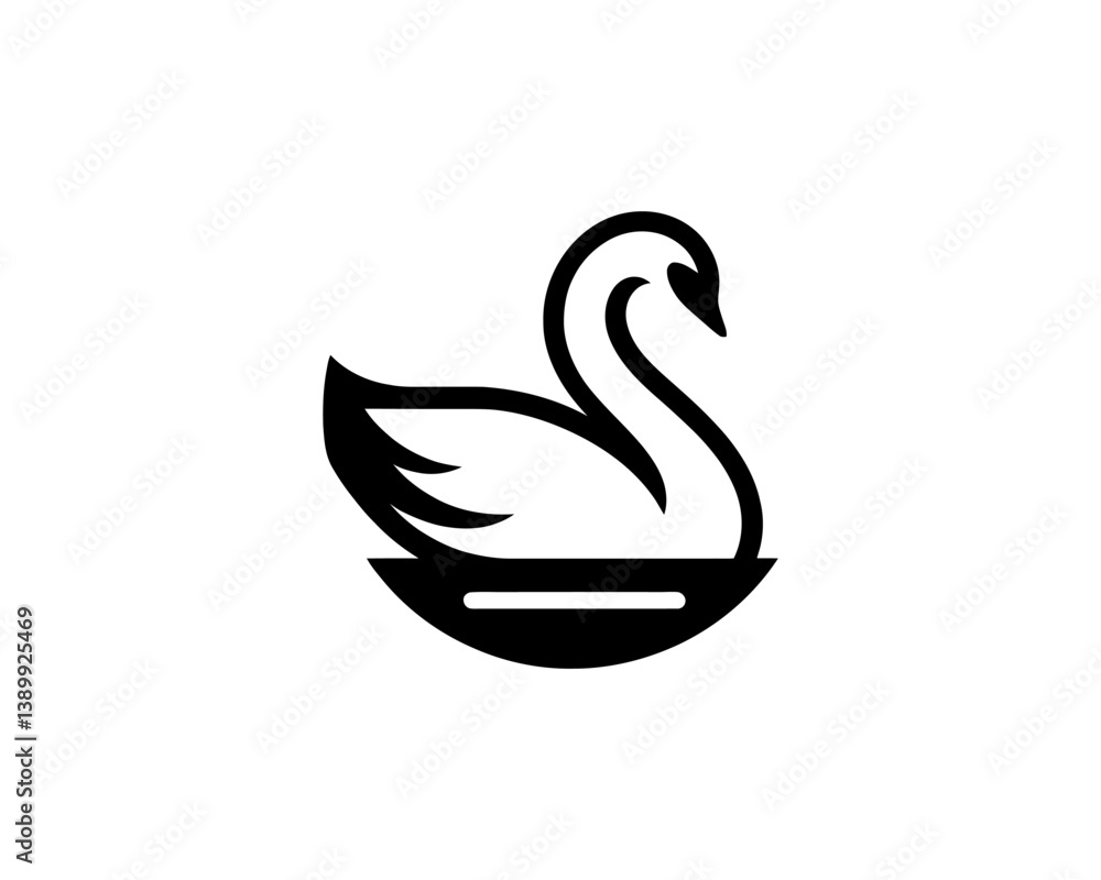 Naklejka premium swan vector icon