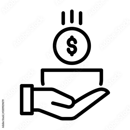 beggar outline icon. poverty black line illustration.