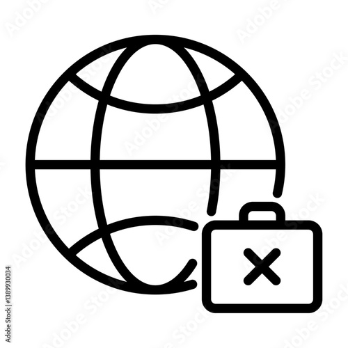 jobless outline icon. world crisis black line illustration.
