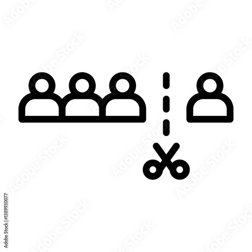 Dismissal outline icon. layoff black line illustration.