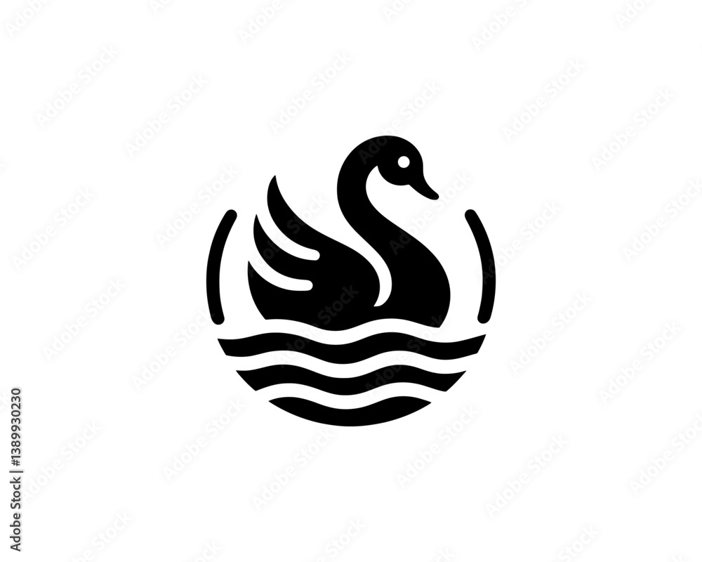 Fototapeta premium Abstract Swan Silhouette Icon
