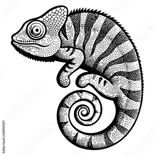 Chameleon Tattoo Vector