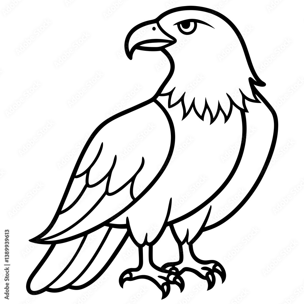 Obraz premium Sleek Eagle Outline Vector Design