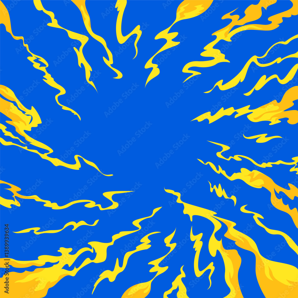 Comic book flame background. Cartoon explosion element. Boom cloud and flame, smoke and explode. Boom effect, vector element for game design