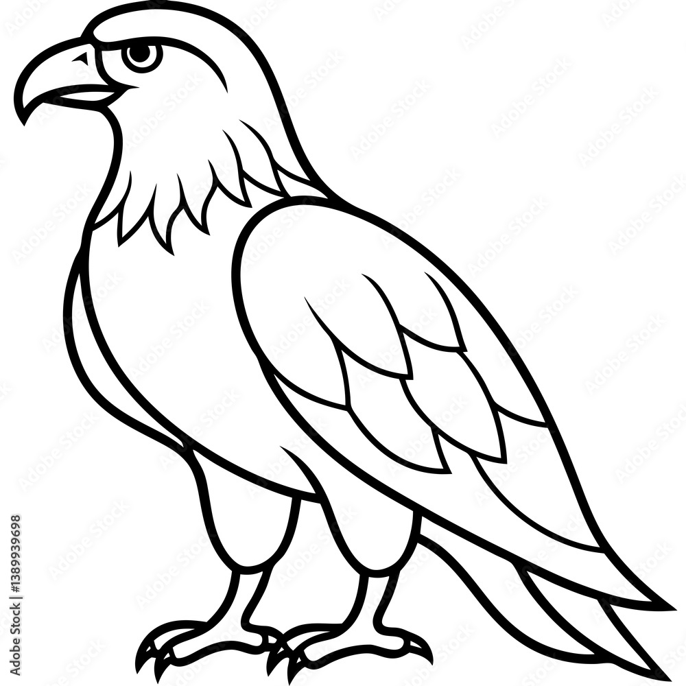 Fototapeta premium Sleek Eagle Outline Vector Design