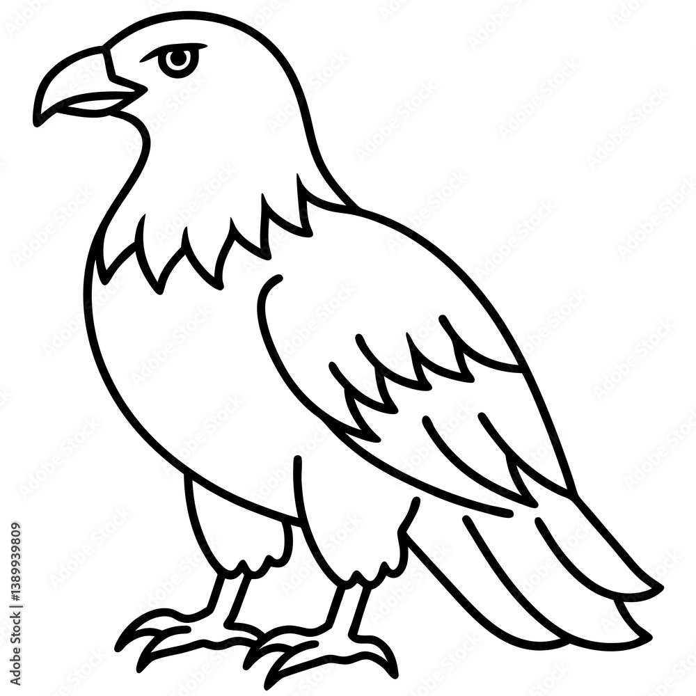 Fototapeta premium Sleek Eagle Outline Vector Design