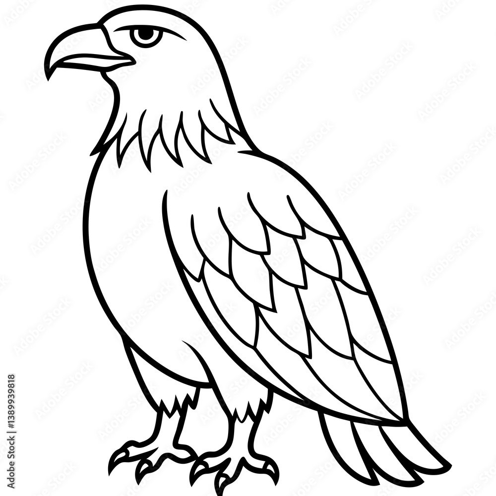 Fototapeta premium Sleek Eagle Outline Vector Design
