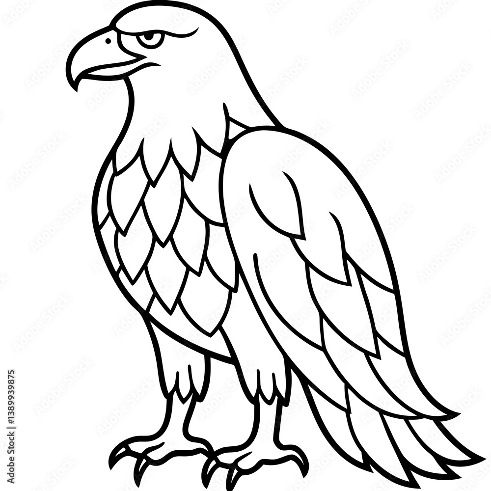 Obraz premium Sleek Eagle Outline Vector Design
