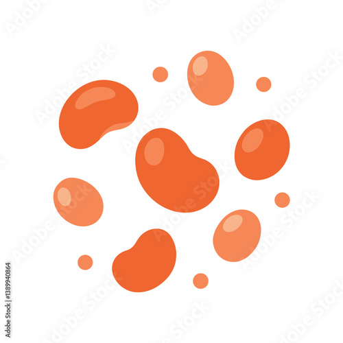 bubble beans scattered on white background