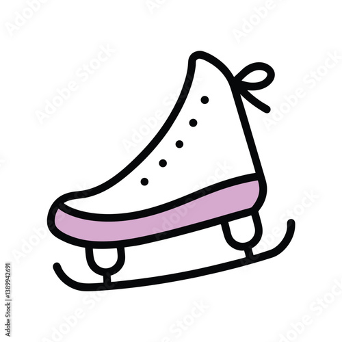 ice skates doodle on white background