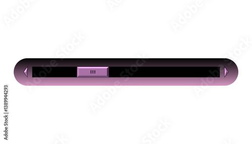 Scroll bar slider. UI horizontal slider. Multicolor modern UI element. Buttons with adjustable knobs for controlling audio or video. Vector illustration of intuitive design element
