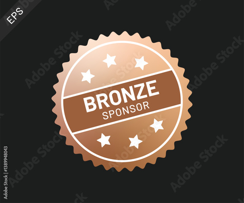 Circle Bronze Sponsor Badge, Vector illustration	