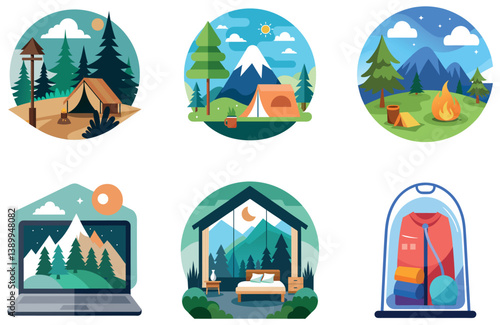 Camping Adventure. A Bundle of Bonding and Serenity Collection Stickers