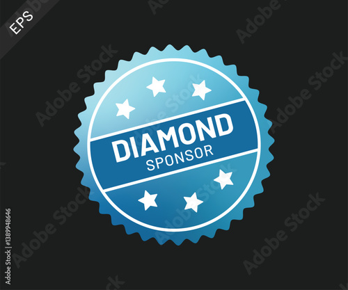 Circle Diamond Sponsor Badge, Vector illustration