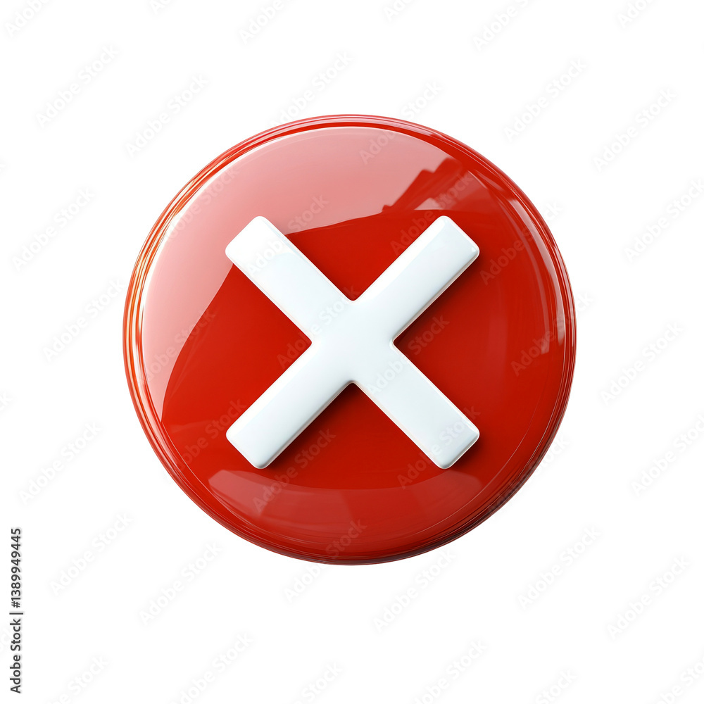 Red cross mark icon symbol sign graphic element cancel close delete remove isolated on transparent background Red cross mark icon symbol sign graphic element cancel close delete remove isolated on transparent background