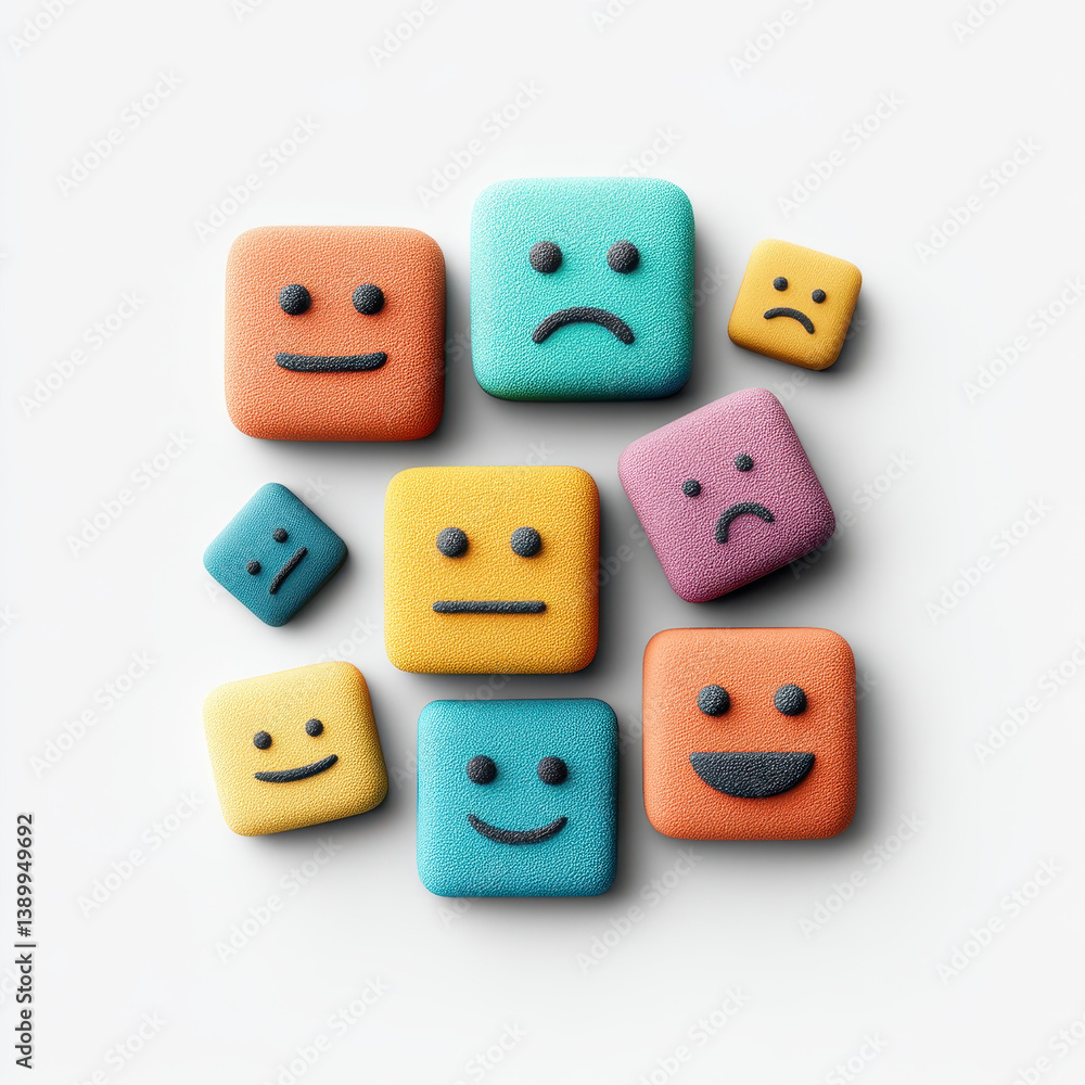 Emotional reactions represented by colorful animated icons reflecting rapid social media interactions and diverse feelings Emotional reactions represented by colorful animated icons reflecting rapid social media interactions and diverse feelings