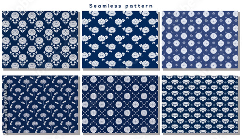 シームレスな和風パターンセット 4