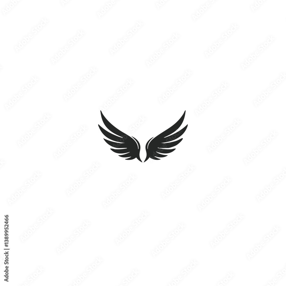 Obraz premium Wings icon logo flat vector design