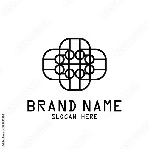 luxury interior logo outline pattern icon vector illustration template design