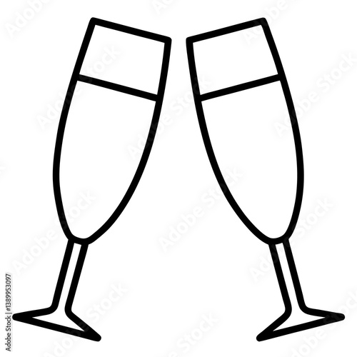 champagne glass on white background
