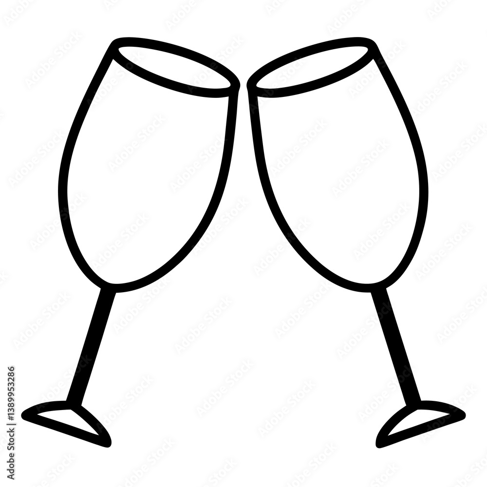 glass of champagne vector illustration