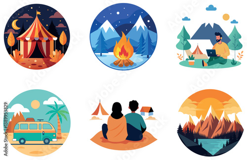Camping Journey. A Bundle of Resilience and Hope Collection Stickers