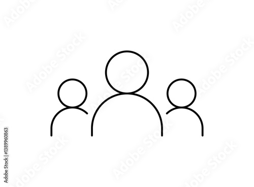 User Group Icon. Group of People Icon. Audience, Community, Team, People Vector Icon in Outline Style with Editable Stroke. 
