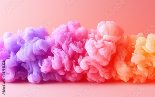 Abstract ink swirls in pastel colors