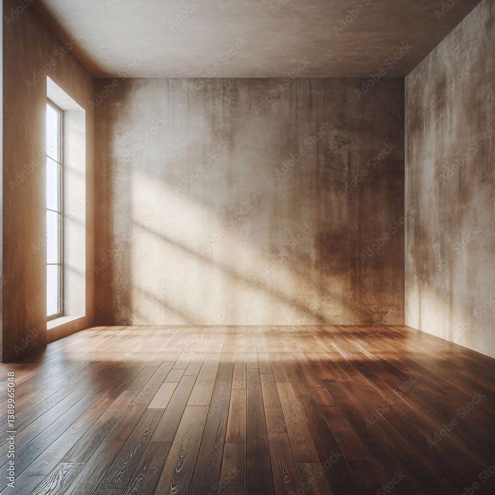 Empty concrete room concept. AI generated illustration